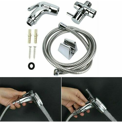 Stainless Steel Clean Spa Wash Spray Shower Head Hand Shower Diaper Car Toilet Hose Holder Wash Bidet Set Pet Accessories