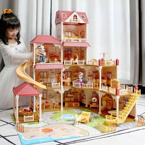 Girls toys princess house play toys simulation princess castle set model villa childrens birthday gifts