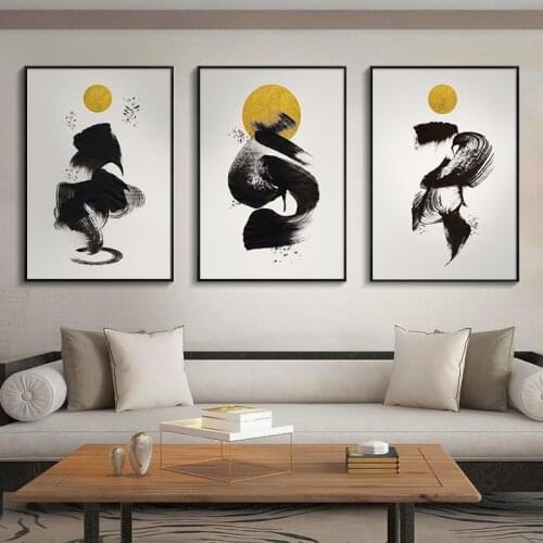 Chinese Style Zen Ink Painting Landscape Canvas Art Wall Pictures For Living Room Home Office Black White Posters Prints Decor