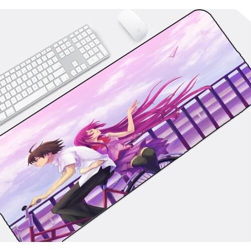 Mairuige Monogatari Cute Girls Senjougahara Hitagi Anime Pattern Mousepad Support DIY Custom for Light Novel Fans Game Player