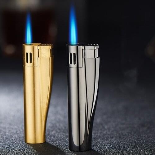 Mini Creative Metal Inflatable Windproof Turbo Lighter Cigar Smoking Smoking Accessories Outdoor Camping Kitchen Igniter