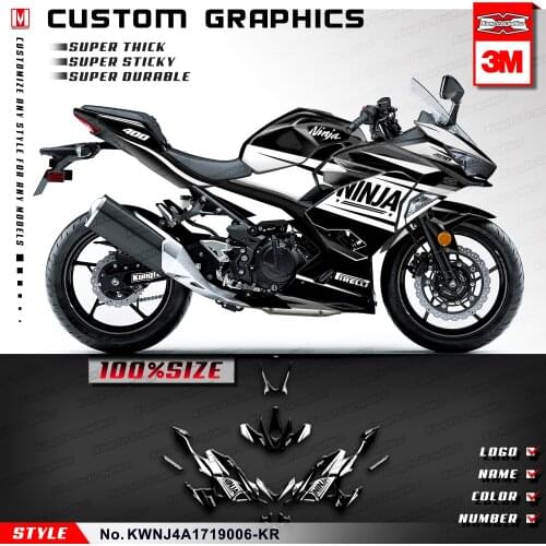 KUNGFU GRAPHICS Motorbike Stickers Kit Custom Decals Full Wrap Set for Ninja 400 ABS Ninja400 2017 2018 2019 2020 2021