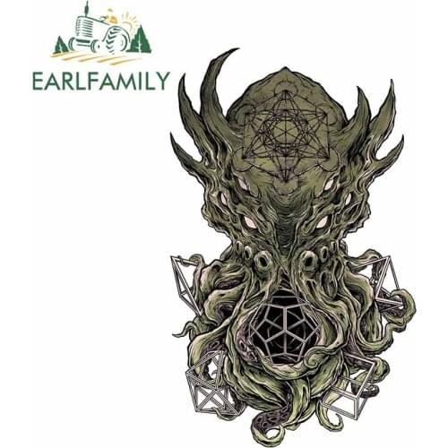 EARLFAMILY 13cm for Concept for A Sacred Geometry Cthulhu Anime Bumper Car Stickers Decal Cartoon Surfboard Car Styling