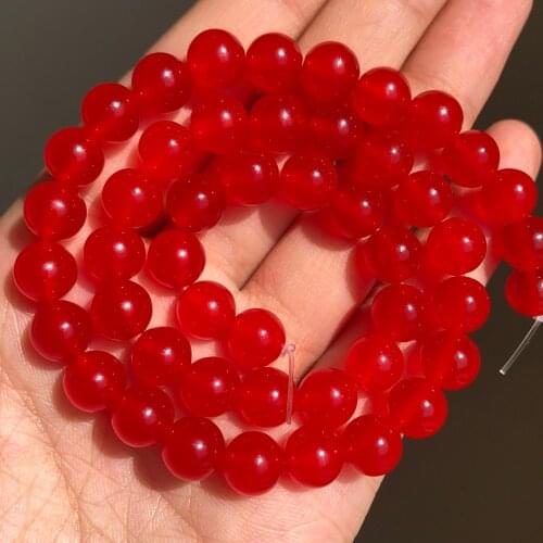 Natural Red Jades Round Loose Stone Beads For Jewelry Making 15"inch 4/6/8/10/12mm Making DIY Bracelet Pendant Necklace