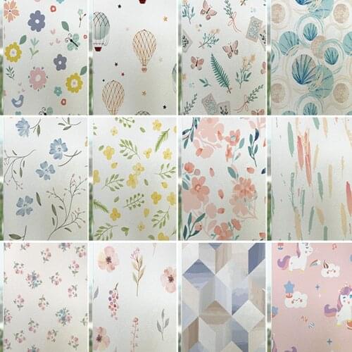 Jelnln Creative Pattern Electrostatic Frosted Glass Sticker Office Opaque Window Sticker Bathroom Toilet Window Frosted Film