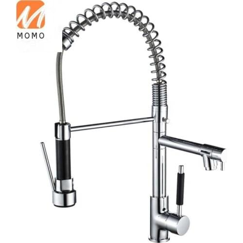 Single level chrome pating brass sink faucet cUPC pull down sprayer kitchen faucets 3 way kitchen faucet