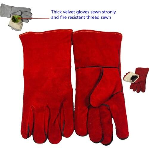 MIG Welding Gloves Split Cowhide Leather Welder Gloves Reinforced Thumb Palm CE EN12477 MIG Stick Welding Glove