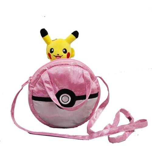 Okemon Pikachu cartoon plush messenger bag coin purse childrens bag cute girl handbag holiday gift souvenir childrens toy