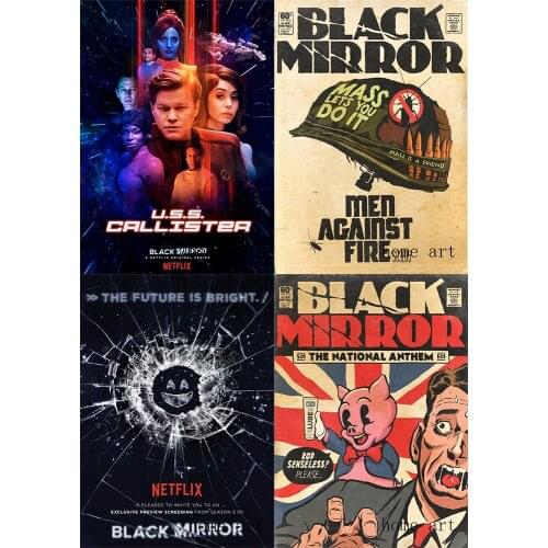 Black mirror Poster Clear Image Wall Stickers Home Decoration High Quality Prints White Coated Paper home art Brand