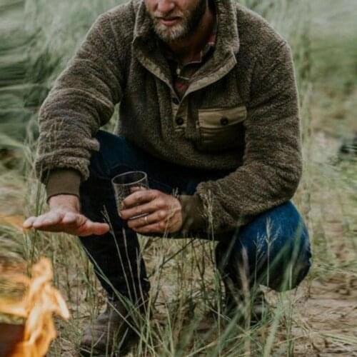 Hoodies Pullover Turn-down Collar Sweatshirt Hoodie HipHop Hooded Hoodies Fluffy Pullover Thicken Plush Men Sweatshirt Outerwear