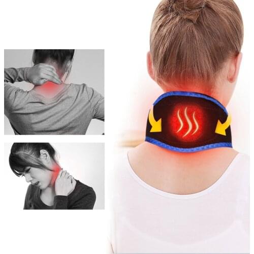 Adjustable Tourmaline Self-Heating Pads Warm Neck Support Brace Magnetic Therapy Far Infrared Wrap Protect For Neck Pain Relief