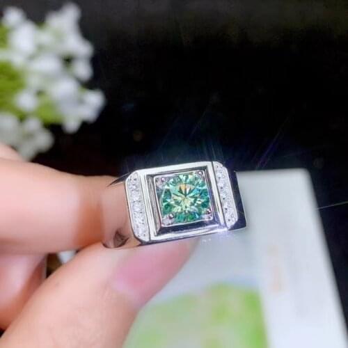 Green Moissanite Classic style, high density gemstones, comparable to diamonds. 925 real silver