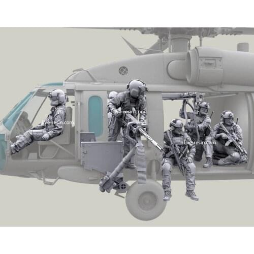 1/35 HH-60G Pave Hawk helicopter crew set, Resin Model Soldier GK, Modern military theme, Unassembled and unpainted kit