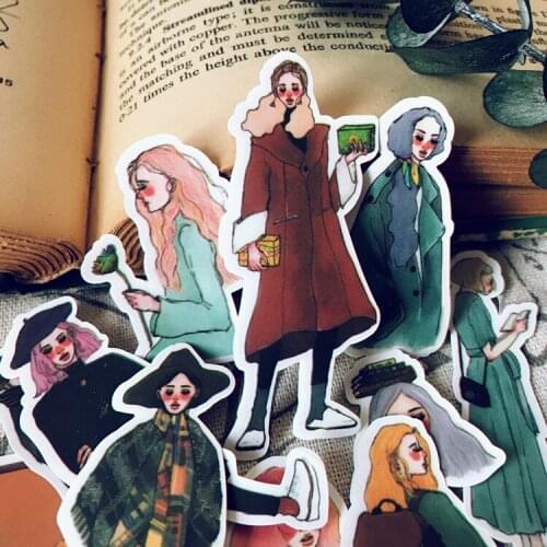 14PCS Creative girlPaper Sticker Decoration DIY Ablum Diary Scrapbooking Label Sticker Cute Stationery
