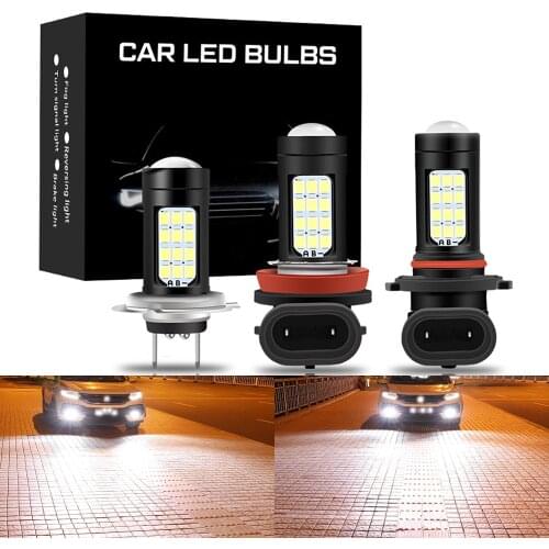 2PCS H11 H8 H9 HB3 HB4 9005 9006 H16 PSX24W PSX26W Led Bulb 2000LM 6000K White Car Fog Light Driving Day Running Lamp Auto 12V