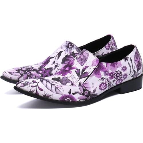 2020 Men Handmade Exquisite Embroidery Leather Shoes Colorful Business Dress Shoes Elegant Man Fashion Casual Flats Plus Size 48