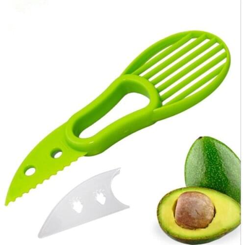 3 In 1 Avocado Slicer Shea Corer Butter Fruit Peeler Cutter Pulp Separator Plastic Knife Kitchen Vegetable Tools Home Accessory
