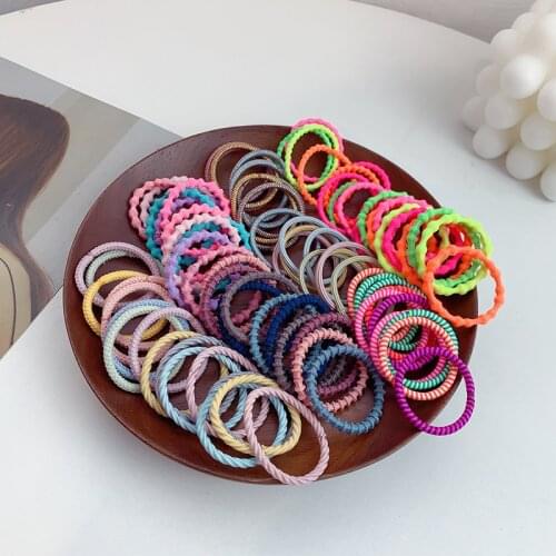 50PC/Set Korean Seamless High Elastic Hair Bands Diameter-20mm Girls Hair Circle Hair Accessories For Children HeadWear
