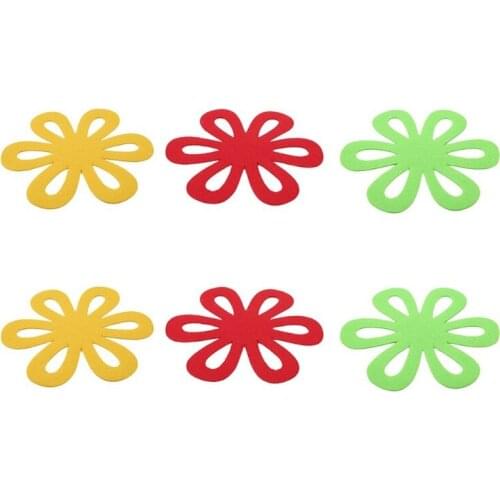 6 Pcs Pot Pan Placemats Cute Flower Shaped Cloth Protector Separator Mat Heat Insulation Pad 22/20/18cm