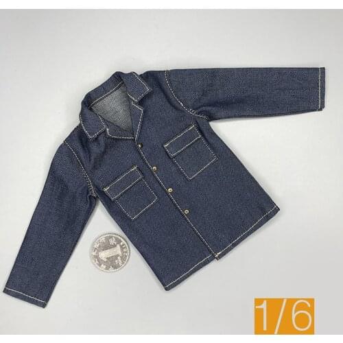 In Stock 1/6 Scale Figure Accessories Clothes Denim Coat Shirt Model for 12'' Action Figure Body