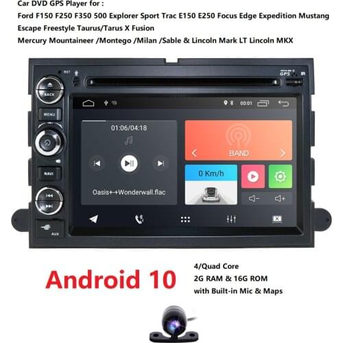 Android 10 DVD GPS Car 2 DIN Stereo OBD2 CANbus for Ford Mustang Explorer Edge Car Multimedia Player DSP IPS DAB TPMS CAM