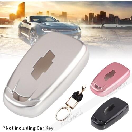 NEW TPU Car Key Case Cover Keyless Remote Fob Shell Skin Holder + Key Buckle For 2016 2017 2018 Chevrolet Malibu Camaro Cruze