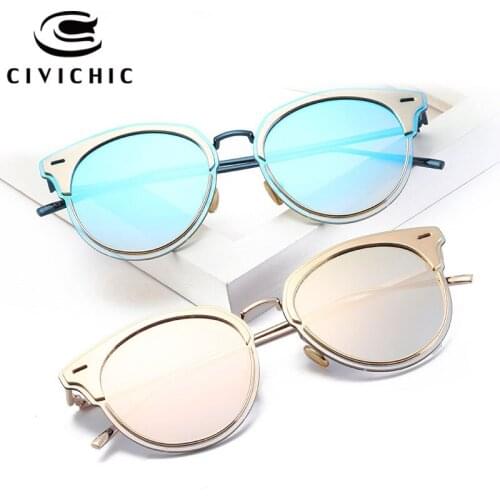 CIVICHIC Zonnebril Dames Women Cats Eyes Sunglasses Gradient Brand Designer Oculos De Sol UV400 Gafas Mujer HD Sonnenbrille E382