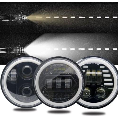 DOT Approved 5.75 Inch 45W LED DRL Black Headlight Motorcycle Projector for Motobike Sportster