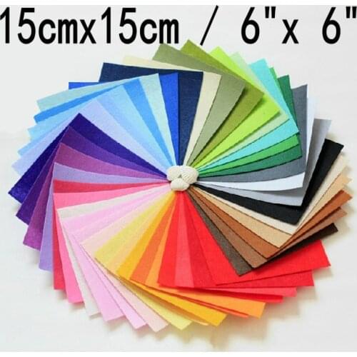 Free shipping felt fabric, polyester,DIY felt fabric,non-woven felt, 15CMX15CM,40pcs/lot