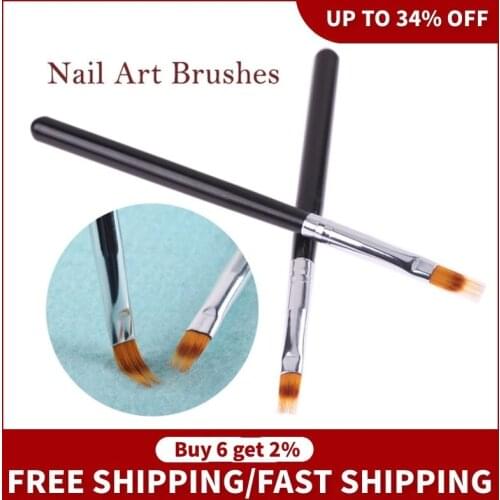 2Pcs Nail Art Gel Pen Brush Nylon Hair Ombre Brush Nail Art Brushes Soft Nails Manicure Tools For Gradient UV Gel Nail Pen