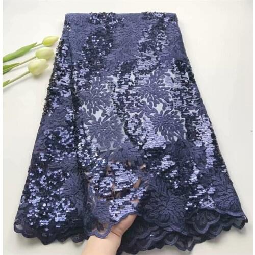 SJ Lace Best Selling Tulle African Lace Fabric Nigerian 2021 High Quality French Net Embroidery with Sequins 5 Yard Women 2-50