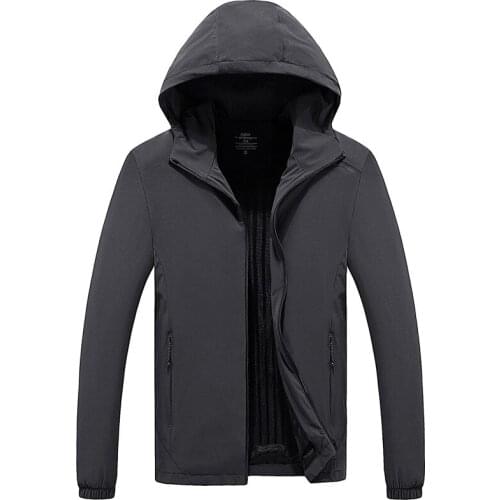 Plus Spring and Autumn big XL people casual clothes Hooded Jacket male large size black