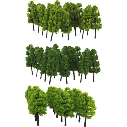 Mix Lot 40x Green Tree Models 9cm 6.3cm Kit for Train Railroad Street Layout