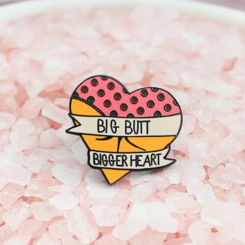 Cartoon Sexy Big Butt Bigger Heart Brooch Enamel Pins bag Hat Shirt accessories Button Badge Lover fashion Jewelry Gifts friends