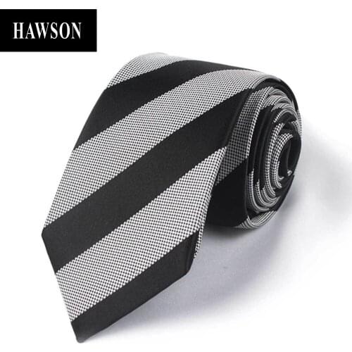 HAWSON Mens Necktie Wide Stripe Polyester Tie 7cm Arrow Neckties for Men, Mens Shirt Cravat, Gift for Boyfriend
