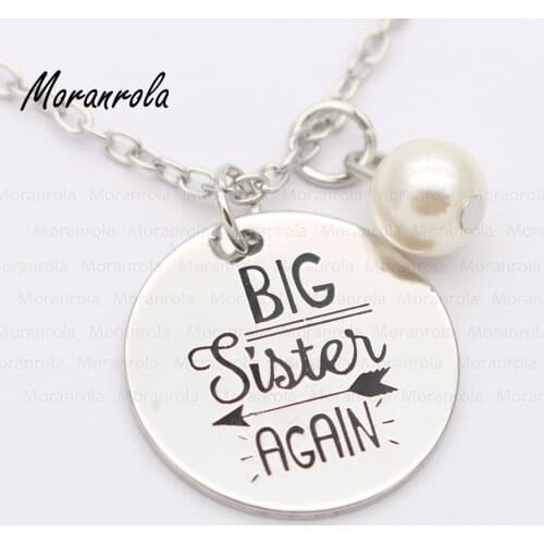 New arried "big sister again"necklace keychain charm, Personalized big sister necklace sister gift best friend charm
