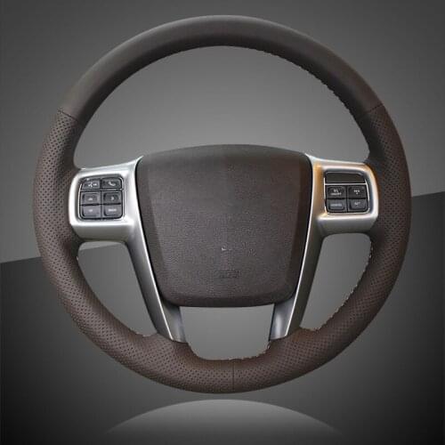 Hand Sewing Braid Car Steering Wheel Cover for Chrysler 300C 200 Grand Voyager 2011-2014 Auto Braid On The Steering Wheel Cover