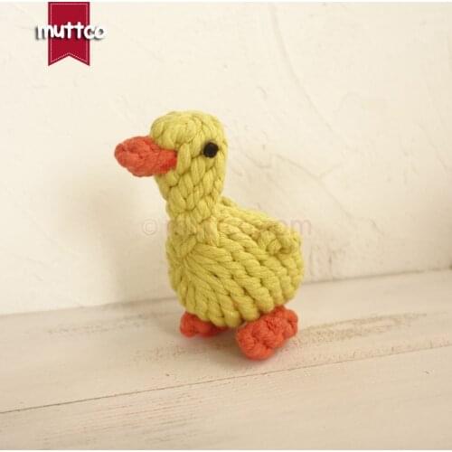 Wholesale little yellow duck cotton dog toy rope dog pet toy DRT-008