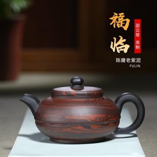 Wholesale yixing Huang Longshan undressed ore stale old purple clay recommended all hand lam teapot ground clay pot
