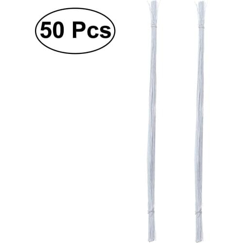 50pcs 24 Gauge White Floral Wire Stem Handmade Artificial Flower Arrangement Supplies For DIY Craft Supplies Accessories Craft
