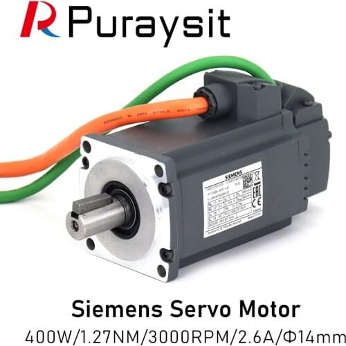 Siemens V90 Servo Motor 400W 1FL6034-2AF21-1LA1 1.27NM 3000RPM 2.6A Multi-turn Absolute Value Encoder