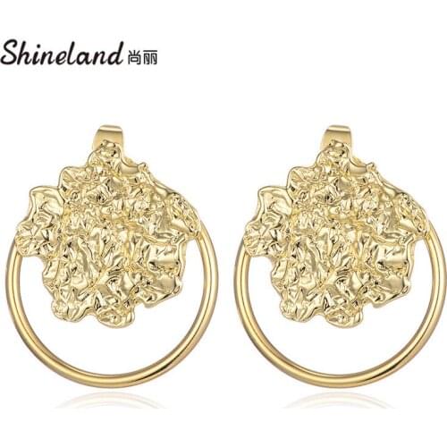Shineland 2021 New Fashion Metal trendy Drop Earrings Punk Statement Brincos Jewellry For Women Gift