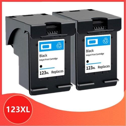 2pk Black Compatible for hp 123 XL Replacement ink Cartridge for hp123 123XL for Deskjet 1110 2130 2132 2133 2134 3630 3632 3637