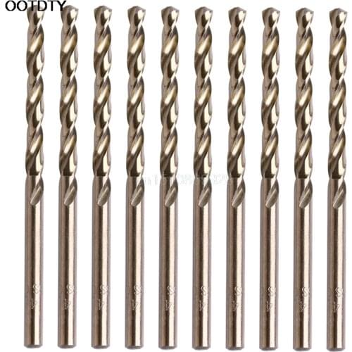 10Pcs 4mm M35 Round Shank HSS-Co Cobalt Twist Drill Spiral Drill Bit New