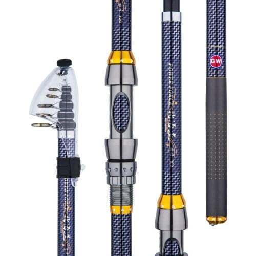 2.1M-4.5M Rock Fishing Rod Carbon Fiber M Power Telescopic Wedkarstwo Olta Sea Boat Fishing Sticks Distant Throwing Pole
