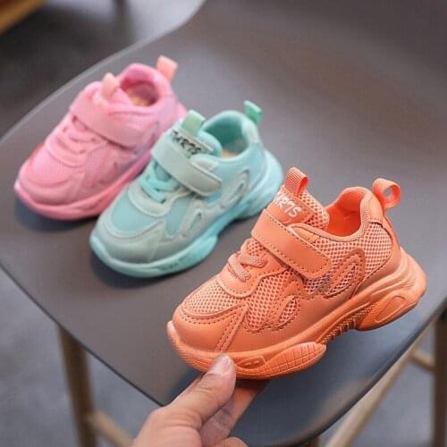 Childrens Mesh Chunky Sneakers Fashion Little Girls Breathable Pink Sports Shoes Toddler Boy Girl School Causal Shoes 3-6Y