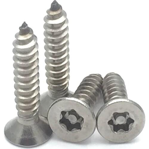 50pcs M2.9 Torx countersunk with column self-attack screws flat head screw six-lobe slot bolt stainless steel 8mm-25mm long