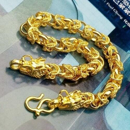 Domineering Gold Colors Dragon Head Bracelet Bangle for Men Women Hip Hop Bracelet Motorcycle Party Bracelet Jewelry
