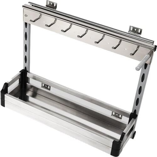 Kitchen Cabinet Pull Basket Multi-functional Side Installation shui cao lan with Damping Kitchen Cabinet Storage Shelf Basket