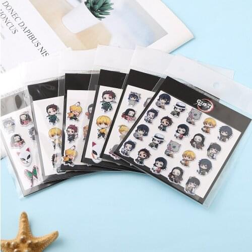 Japanese Anime Demon Slayer Kimetsu no Yaiba Sticker 3D Cartoon Tattoo Paste Waterproof Stickers Suitcase Cup Phone Book Decals
